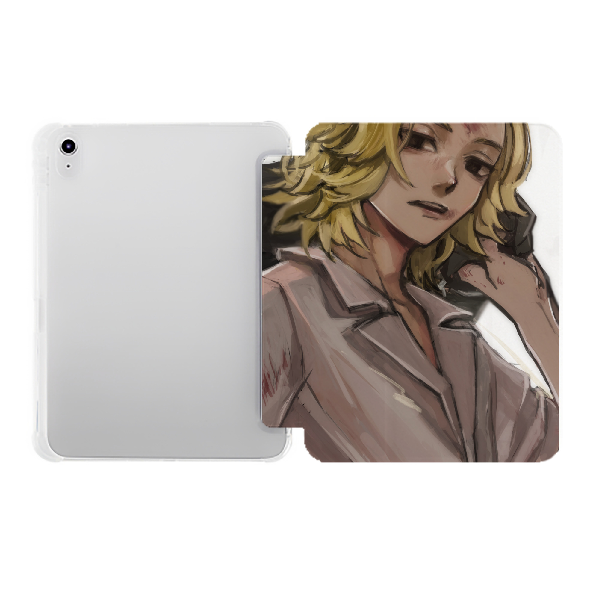 （画像用） 東京リベンジャーズ Tokyo Revengers IPad ケース ペン収納付き 三つ折りスタンド PUレザー×シリコン 対応機種9.5/10.5/10.9インチ